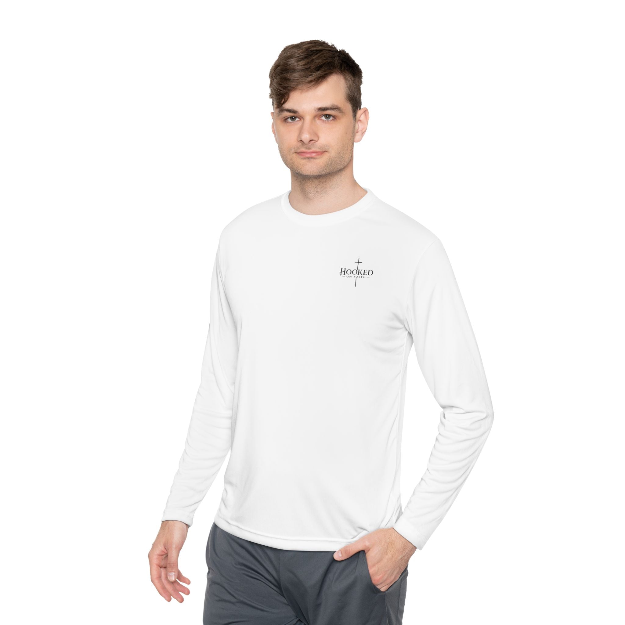 Long Sleeve Tee — Minimal 'Hooked' Chest Logo Lightweight Shirt