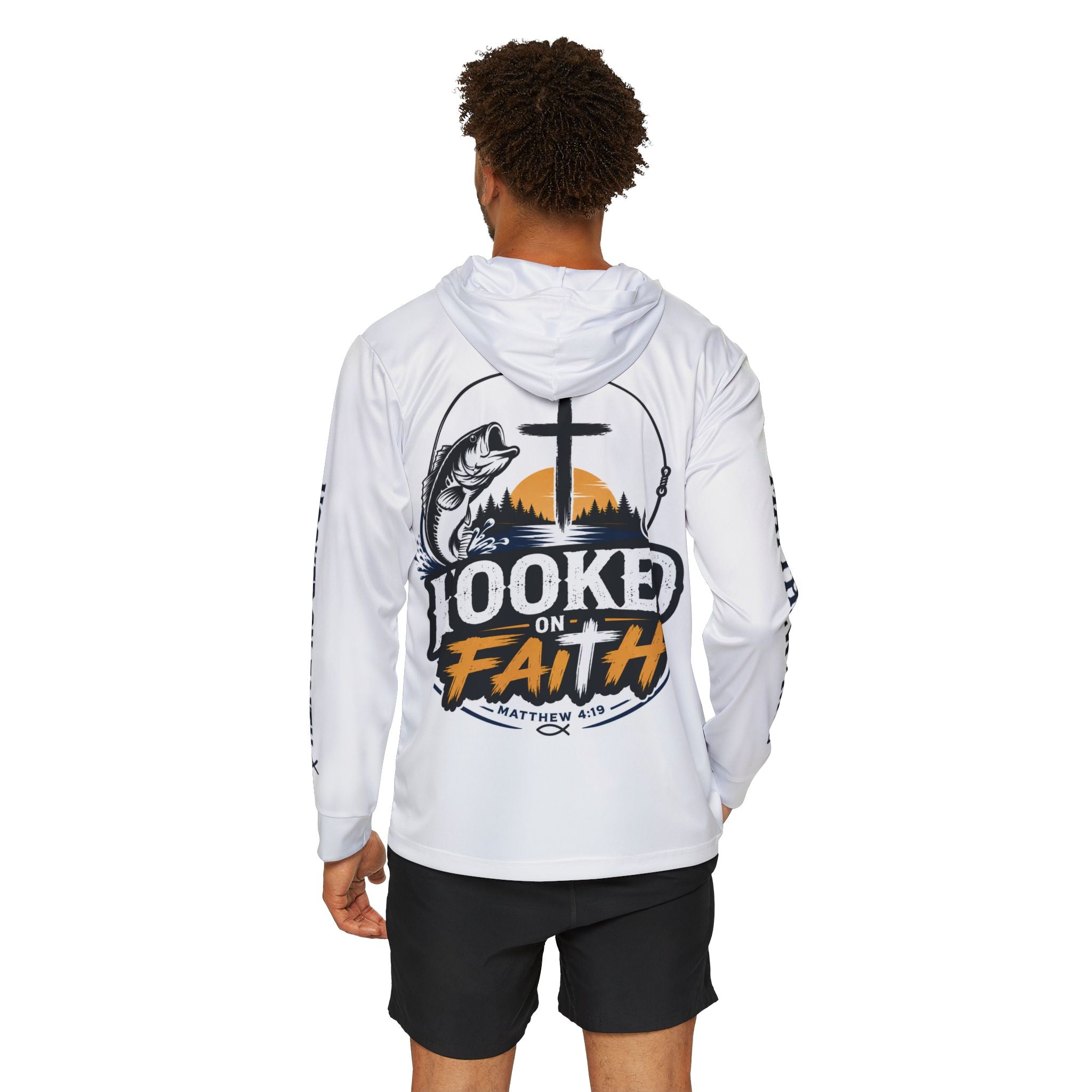Hooked on Faith Hoodie | Fishing Cross Design
